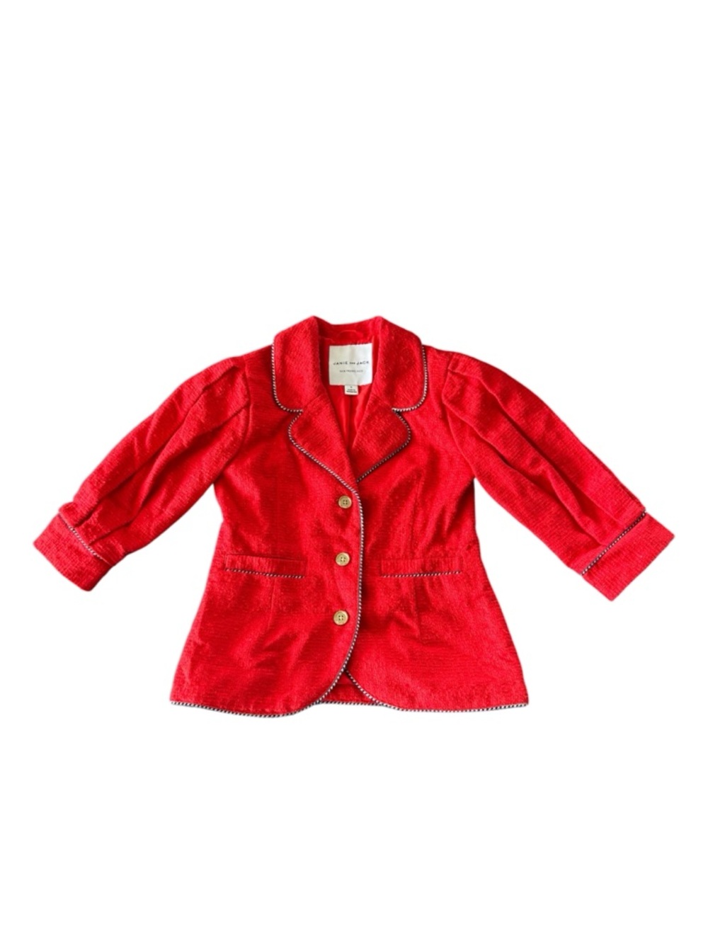Janie and Jack Red  elegant Blazer with Contrast Trim